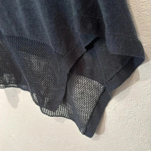 Poetry Linen Navy Blue Asymmetrical Hem Tunic size 6 - Picture 3 of 6